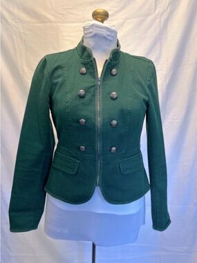 NWT: LOFT Green Military-Style Peplum Blazer